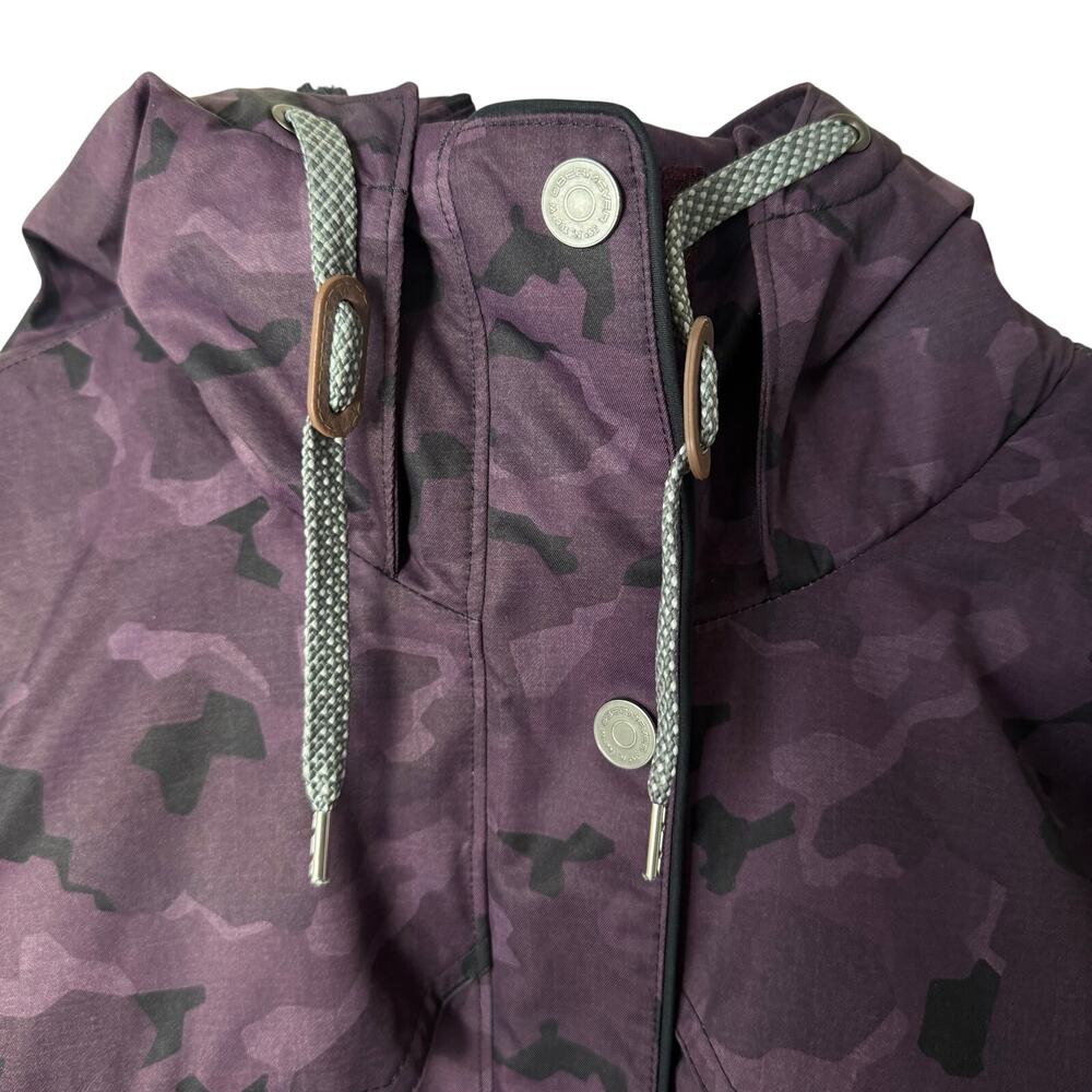 Obermeyer Celestia Ski Jacket Women’s Plus Size 18 Purple Camo Fleece Hood - Picture 8 of 13